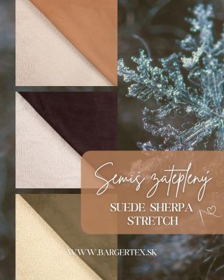 Objavte materiál, ktorý si zamilujete na prvý dotyk.🧵 SUEDE Sherpa Stretch kombinuje mäkký semiš zvonka a hrejivú sherpa...